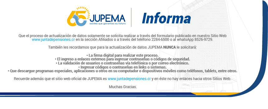 13 Jupema Informa fraude actualizacipon datos.